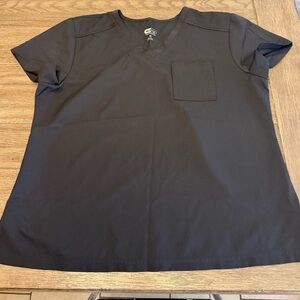Black V-Neck Scrub Top